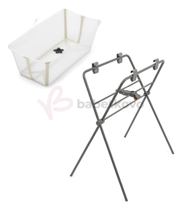 Stokke Flexi Bath Skladacia vanička na kúpanie Sandy Beige + Stojan