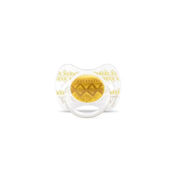 SUAVINEX | ŠIDÍTKO PREMIUM COUTURE fyziologické SILIKON +18 m - ŽLUTÉ