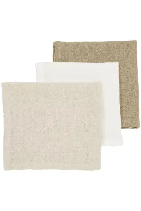 Mušelínová plena-žínka 3-balení - Offwhite/soft sand/taupe