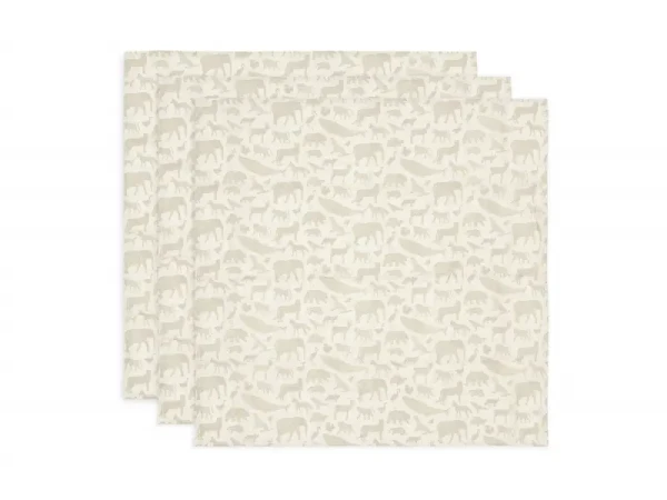 Jollein Pleny 3 ks 70x70 cm Animals Nougat