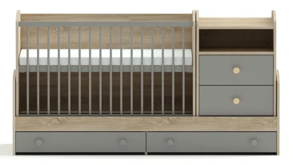 Kombi postýlka Faktum Colette 70x120 Grey