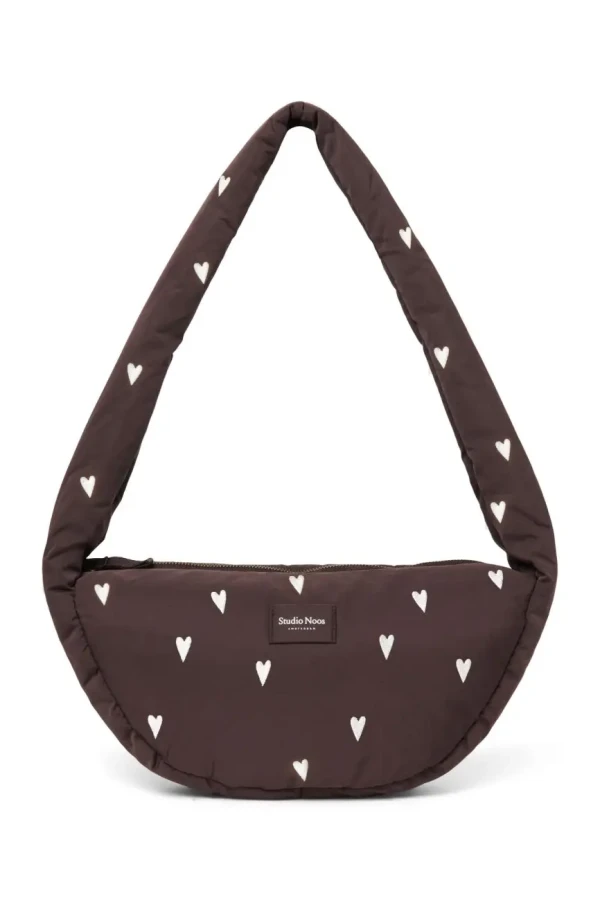 STUDIO NOOS - Puffy Mini Cross Body Bag Brown Hearts