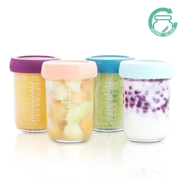 BabyMoov Skleněné misky s víčky 4x 220ml