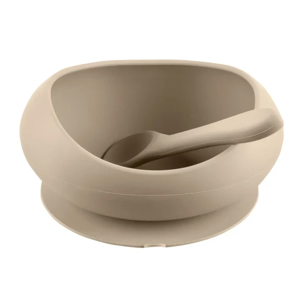 Zopa Silikónová miska s vyvýšenými okrajmi a prísavkou, Sand Beige