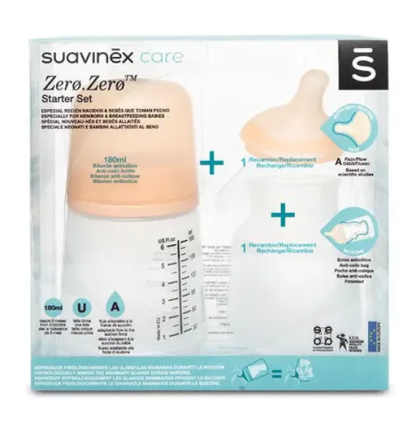 SUAVINEX | ZERO ZERO Anti-koliková láhev 180 ml A - SADA
