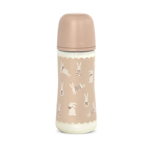 SUAVINEX Dojčenská fľaša WONDERLAND NEW 360ml FYZIOL PRIETOK L - krémový králik