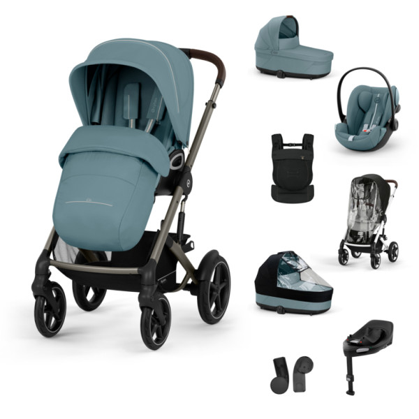 CYBEX TALOS S LUX SET BUNDLE SET XL + nosič AMYA 2026 Stormy Blue - taupe rám