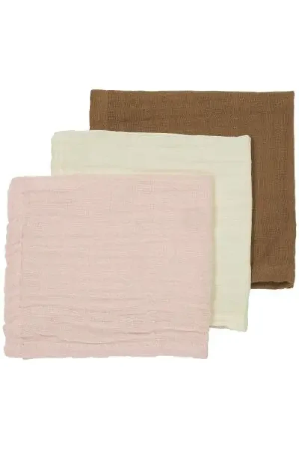 Mušelínová plena-žínka 3-balení - Offwhite/soft pink/toffee