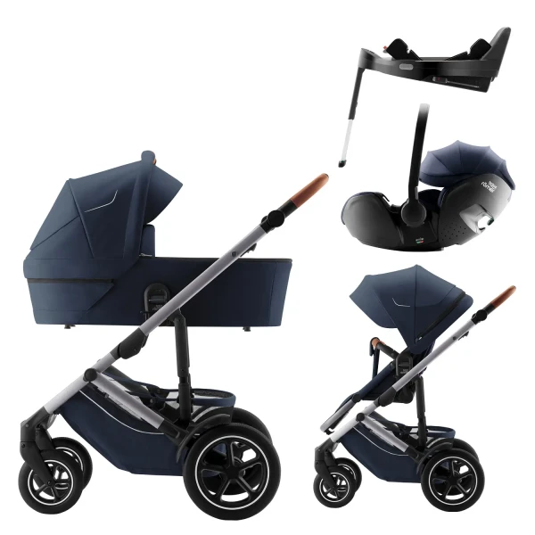 BRITAX Set kočík Smile 5Z + hlboká korba + autosedačka Baby-Safe PRO + Vario Base 5Z Style, Night Blue