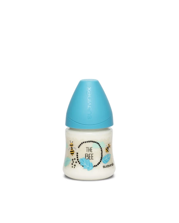 SUAVINEX | LÁHEV Kulatá savička SILIKON 150 ml - MODRÁ VČELA
