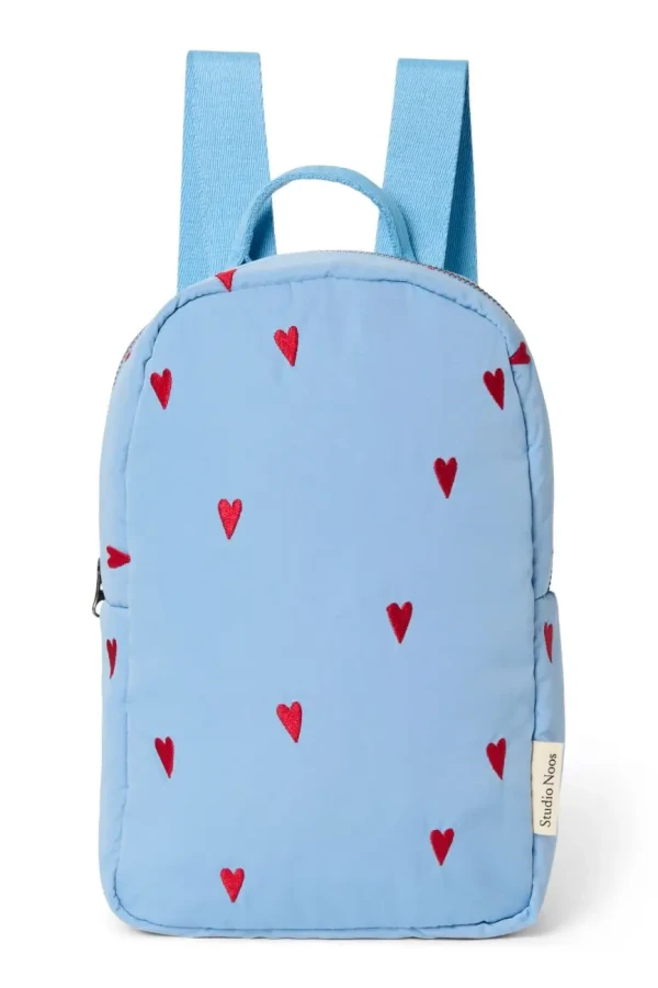 STUDIO NOOS - Puffy Mini BACKPACK - batôžtek Light Blue Hearts