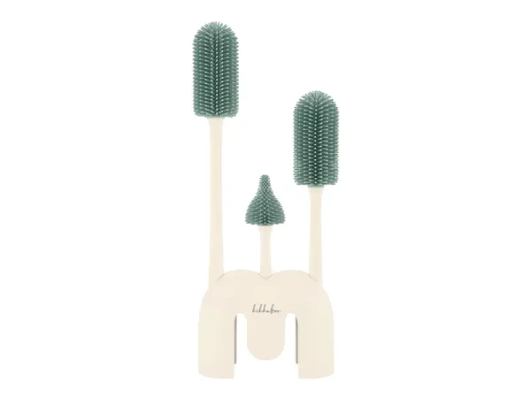 KikkaBoo Kefy na fľaše 3 ks so stojanom Platinum Silicone Sage