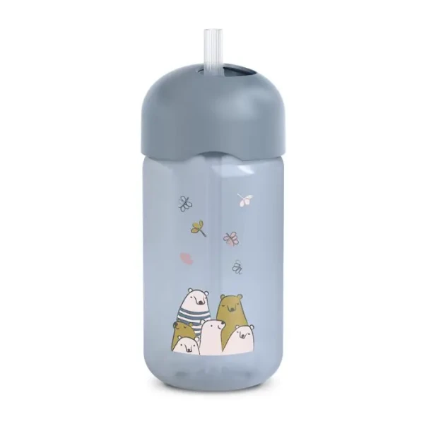 SUAVINEX | Lahvička s brčkem BEAR 340 ml - MODRÁ