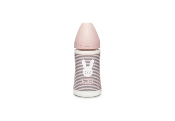 SUAVINEX | Premium láhev 270 ml 3P HYGGE proužky- růžová
