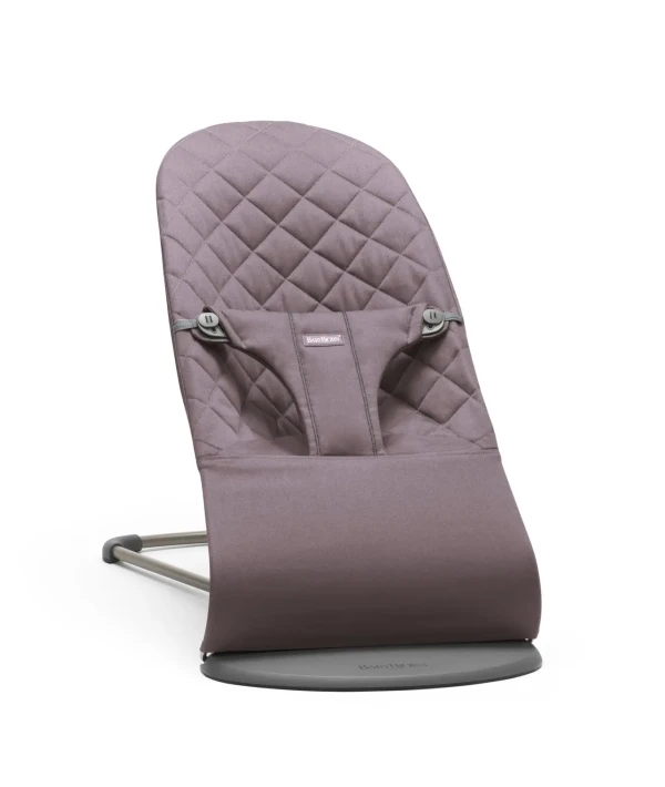 Babybjorn lehátko BLISS Dark purple cotton, tmavě šedá konstrukce