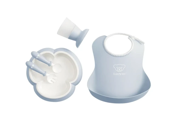 Babybjorn dětský jídelní set 5 dílný pudrově modrý