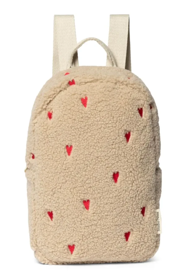 STUDIO NOOS - Teddy Hearts Mini BACKPACK - batôžtekk Ecru Hearts