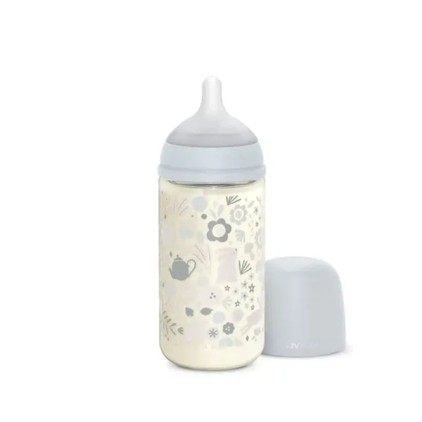 SUAVINEX | Láhev sklo WONDERLAND 240 ml fyziologická SX PRO +3 MF - LIBERTY MODRÁ