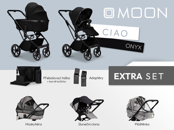 MOON Kombinovaný kočík CIAO EXTRA set - Onyx