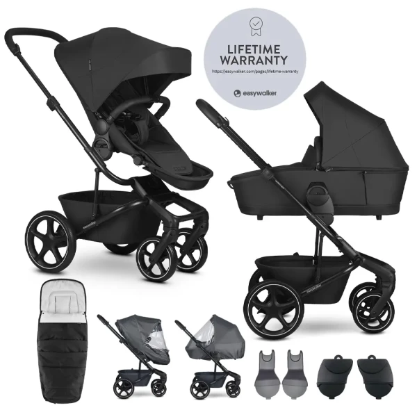 EASYWALKER Set XXL kočík kombinovaný Harvey NXT s príslušenstvom Eclipse Black