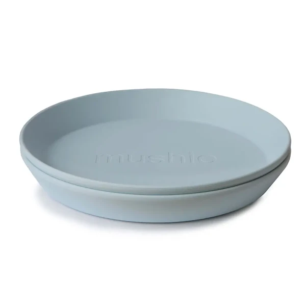 Mushie okrúhly tanier 2 ks Powder Blue