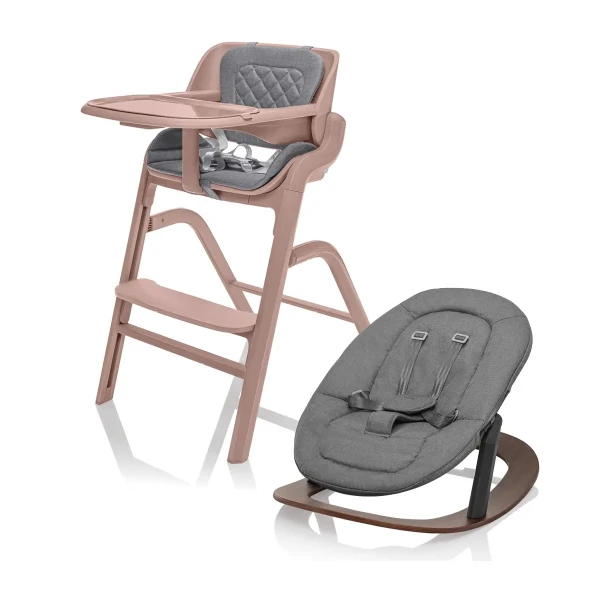 Zopa Set židlička Inspira + novorozenecký set + houpací základna, Candy Pink