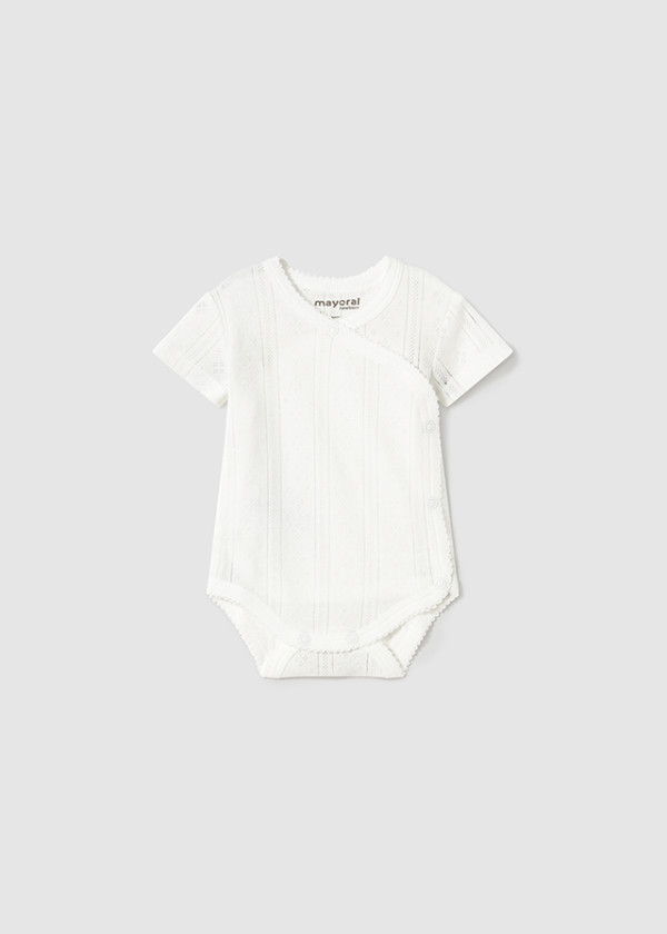 Mayoral Dojčenské body s krátkym rukávom Layette Girl White 4-6M