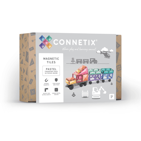 Connetix Magnetická stavebnica - Pastel Transport Pack 50 ks