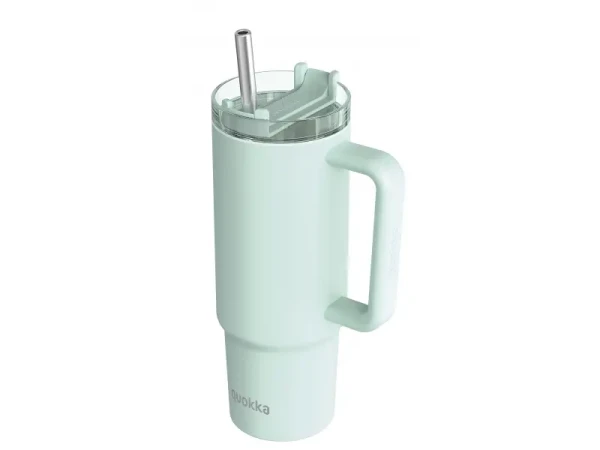 Quokka Nerezový termohrnek s brčkem Stream Turquoise 950 ml
