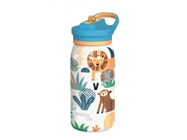 Quokka Nerezová termoláhev s pítkem Pop Kids Safari 445 ml