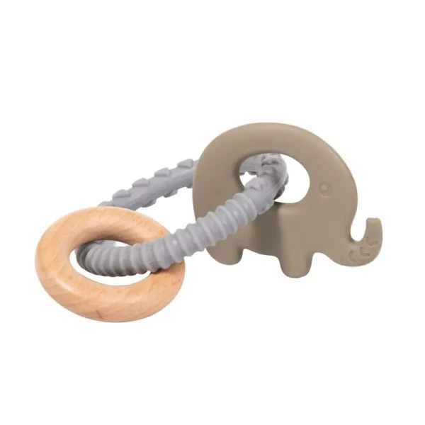 BO Jungle Kousátko B-Rattle Rings Elephant Blue