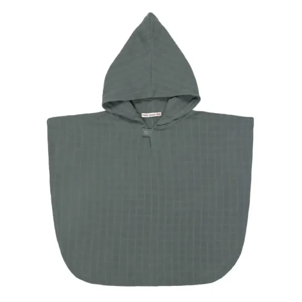 LÄSSIG Muslin Poncho petrol green