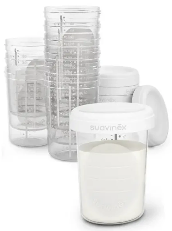 SUAVINEX | Skladovací pohárky 200 ml - 10 ks