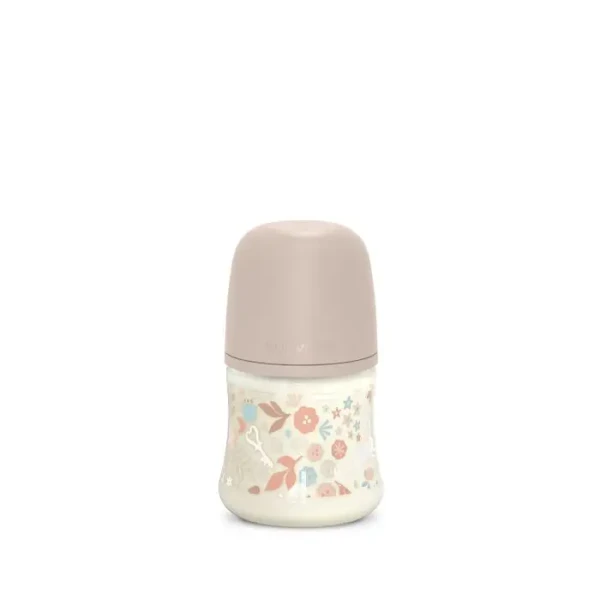 SUAVINEX | Kojenecká láhev WONDERLAND 150ml FYZIOL PRŮTOK S - LIBERTY RŮŽOVÁ