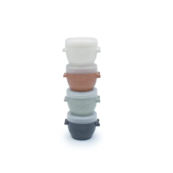 Kelímky na potraviny Snap&Go 118 ml - 4ks - béžové/ šedé
