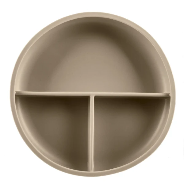 Zopa Silikónový delený tanier s prísavkou, Sand Beige