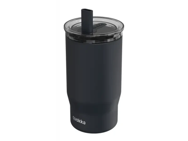 Quokka Nerezový termohrnek s brčkem Mist Black 720 ml
