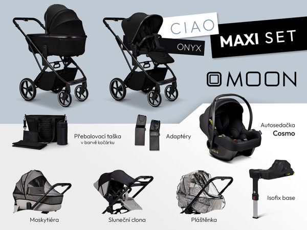 MOON Kombinovaný kočík CIAO MAXI set - Onyx