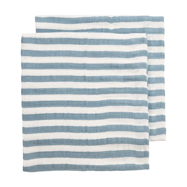 Meyco Mušelínové plienky Fat Stripe 70x70 cm 2-balenie - Jeans Blue
