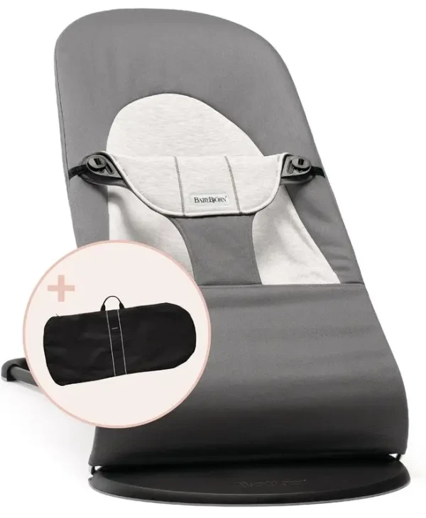 Lehátko Babybjorn Balance Soft Dark Grey/Grey jersey + transportní taška