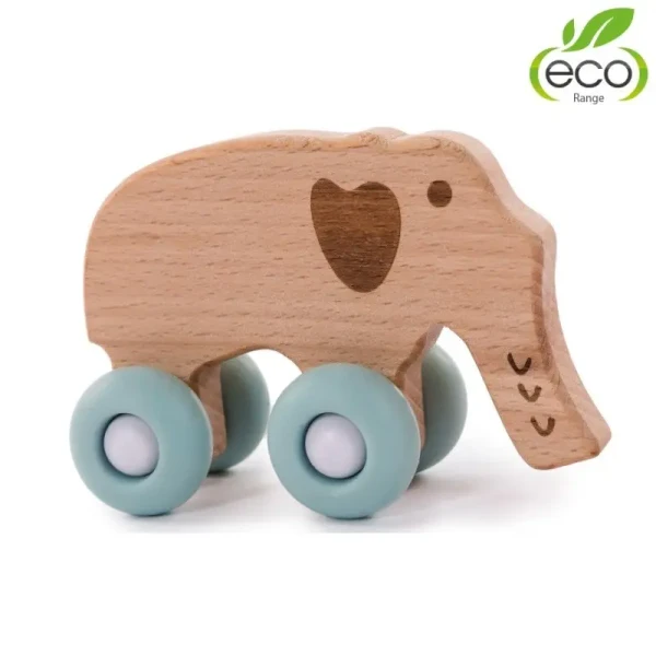 BO Jungle Dřevěná hračka B-WOODY Elephant Pastel Blue
