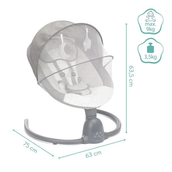 Fillikid Elektrická houpačka Luna grey