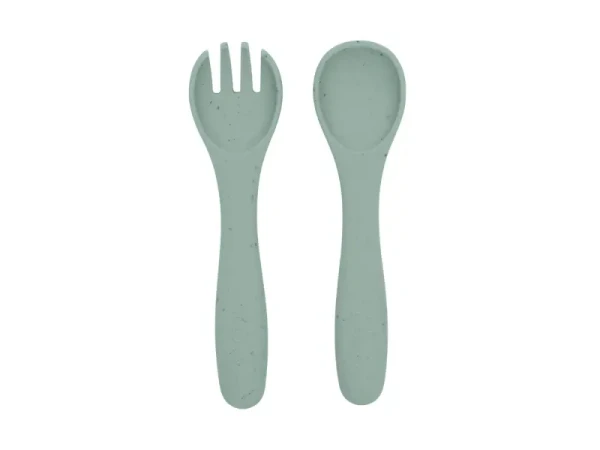 KikkaBoo Příbor 2-dílný Platinum Silicone Sage