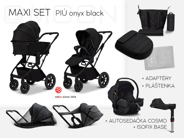 PIÚ Maxi set Black chrome - ONYX BLACK