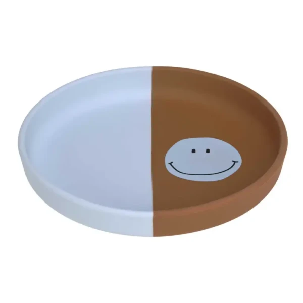 LÄSSIG Plate Silicone 2024 Happy Rascals Smile sky blue