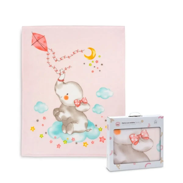 INTERBABY DEKA SLONÍK 110 × 140 – RUŽOVÁ