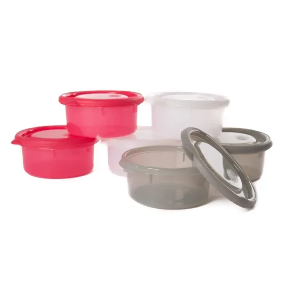 BO Jungle Misky s víčky Bowls Pink/White/Grey 300ml (6ks)