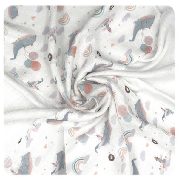 XKKO BMB Bambusové ubrousky 30x30 Digi - Sky Whale MIX