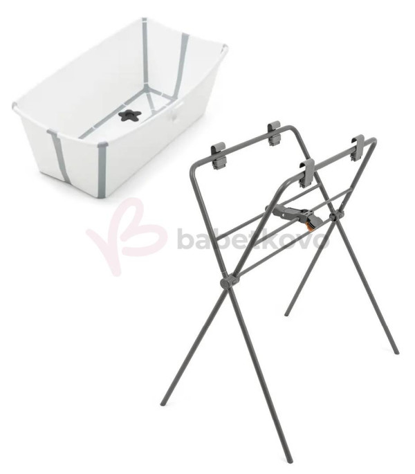 Stokke Flexi Bath Skladacia vanička na kúpanie White + Stojan