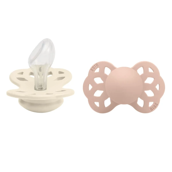 BIBS Infinity anatomické cumlíky zo silikónu 2ks - veľkosť 2 ivory-blush